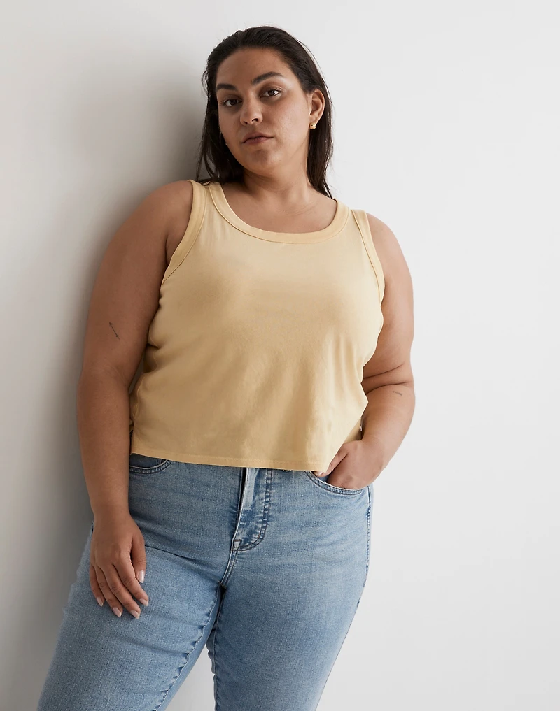 Plus Softfade Cotton Boxy-Crop Tank | Madewell