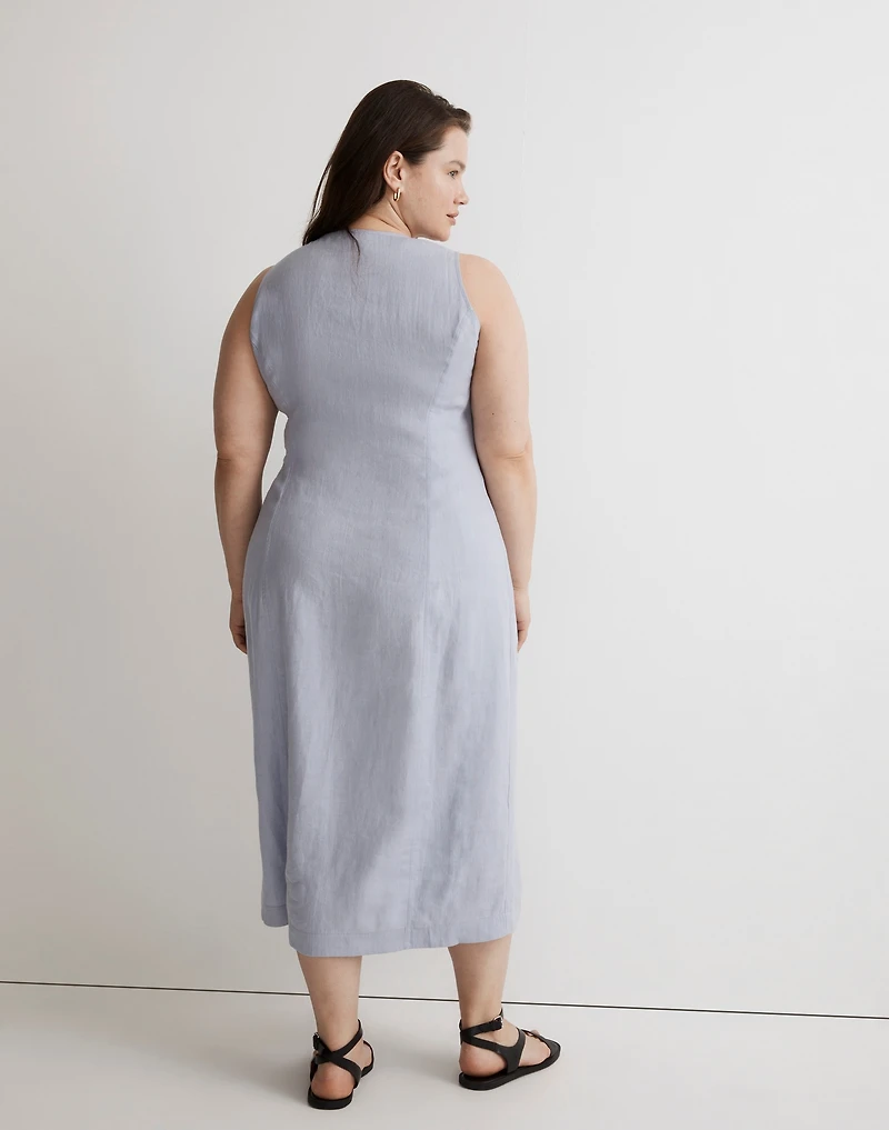 Plus 100% Linen Button-Front Midi Dress | Madewell