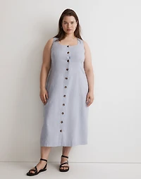 Plus 100% Linen Button-Front Midi Dress | Madewell