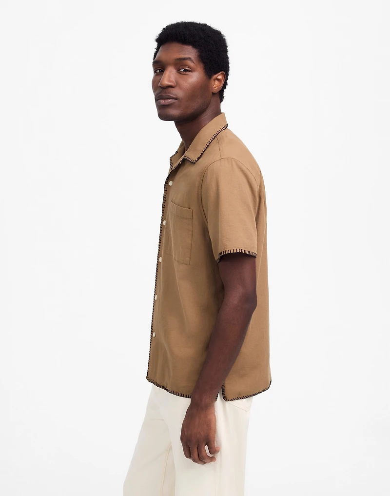 Blanket Stitch Short-Sleeve Shirt | Madewell