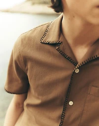 Blanket Stitch Short-Sleeve Shirt | Madewell