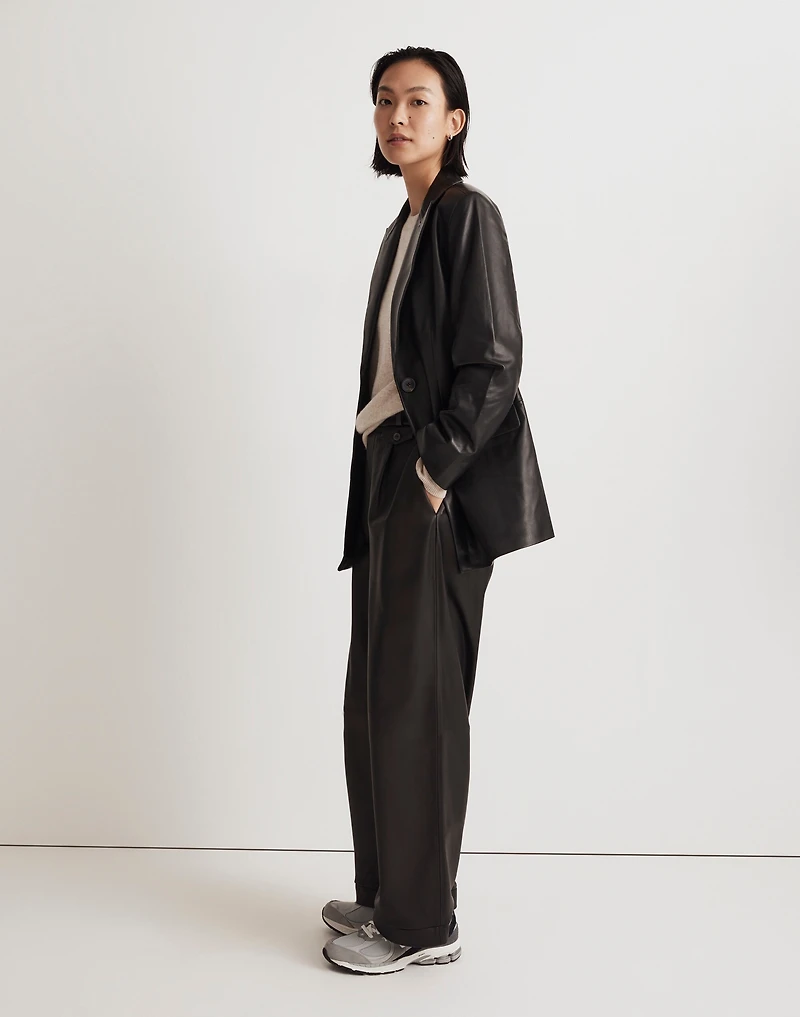 The Bedford Oversized Blazer in Leather | Madewell