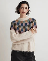 Brushed Checkerboard Fair Isle Oversized Sweater | Madewell