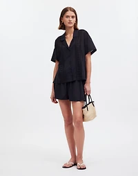 Embroidered Button-Front Cover-Up Shirt | Madewell