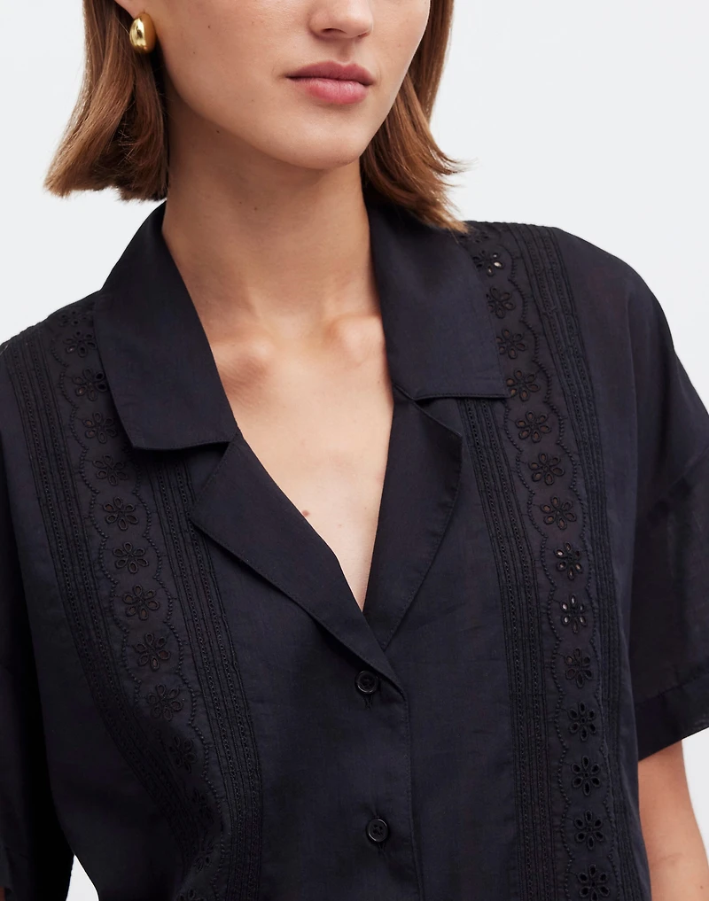 Embroidered Button-Front Cover-Up Shirt | Madewell