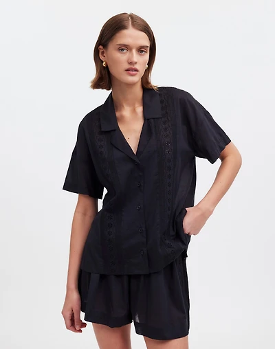 Embroidered Button-Front Cover-Up Shirt | Madewell