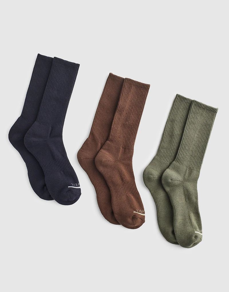 Three-Pack MWL Cloudlift Crew Socks | Madewell