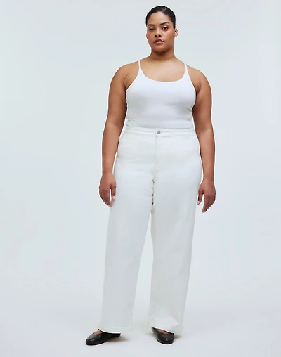 The Plus Curvy Emmett Wide-Leg Jean in Tile White: Welt Pocket Edition | Madewell