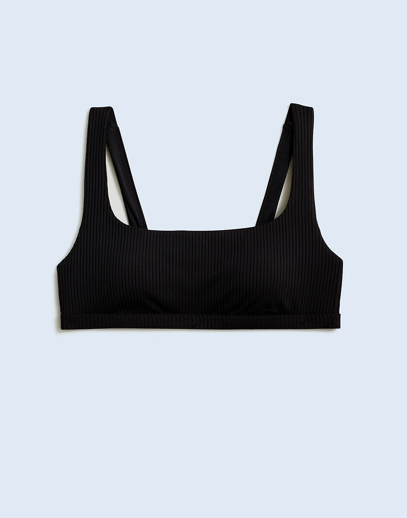 Plus Ribbed Square-Neck Bikini Top | Madewell