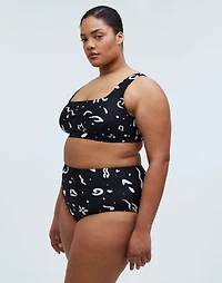 Plus Square-Neck Bikini Top Abstract Doodle | Madewell