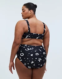 Plus Square-Neck Bikini Top Abstract Doodle | Madewell