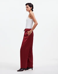 Pintucked Slim Pull-On Pants Satin | Madewell