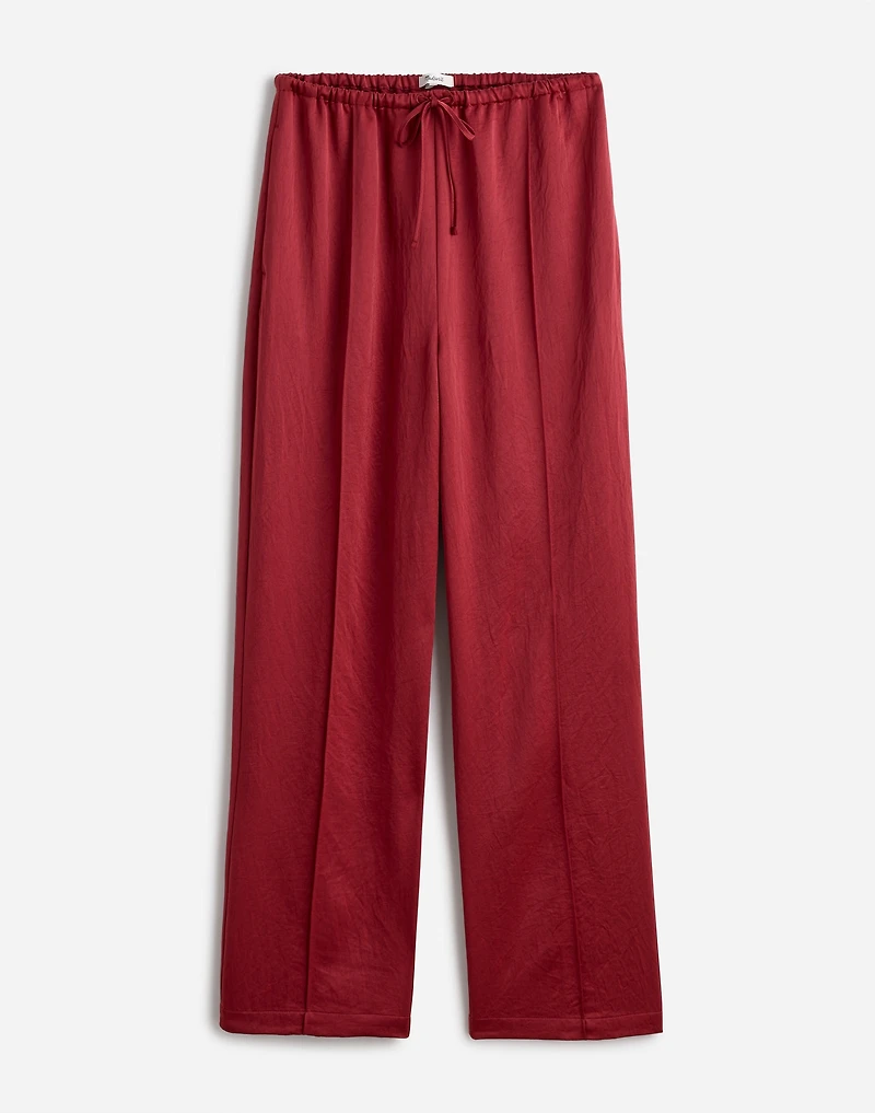 Pintucked Slim Pull-On Pants Satin | Madewell