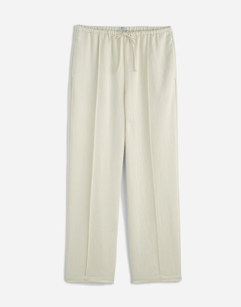 Pintucked Slim Pull-On Pants Satin | Madewell