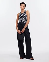 Crisscross-Back Sleeveless Top in Floral Cupro-Blend | Madewell