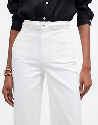 Madewell x Lisa Says Gah! The Perfect Vintage Wide-Leg Crop Jean Eyelet White |
