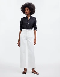Madewell x Lisa Says Gah! The Perfect Vintage Wide-Leg Crop Jean Eyelet White |