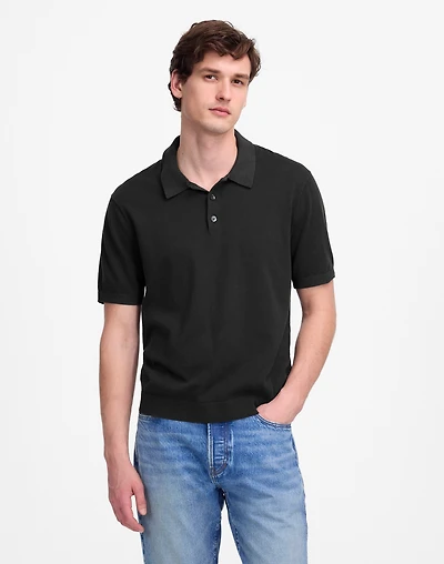 Three-Button Sweater Polo Shirt | Madewell