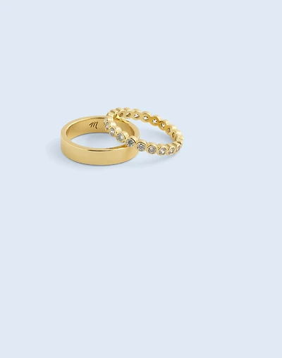 The Tennis Collection Bezel Set Crystal Stacking Ring | Madewell