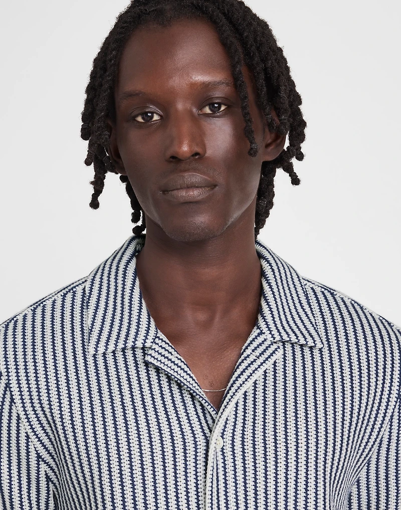 Textured-Knit Short-Sleeve Shirt