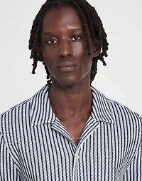 Textured-Knit Short-Sleeve Shirt