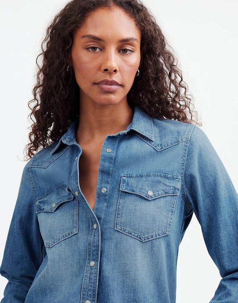 Denim Western Shirt in Lincroft Wash | Madewell