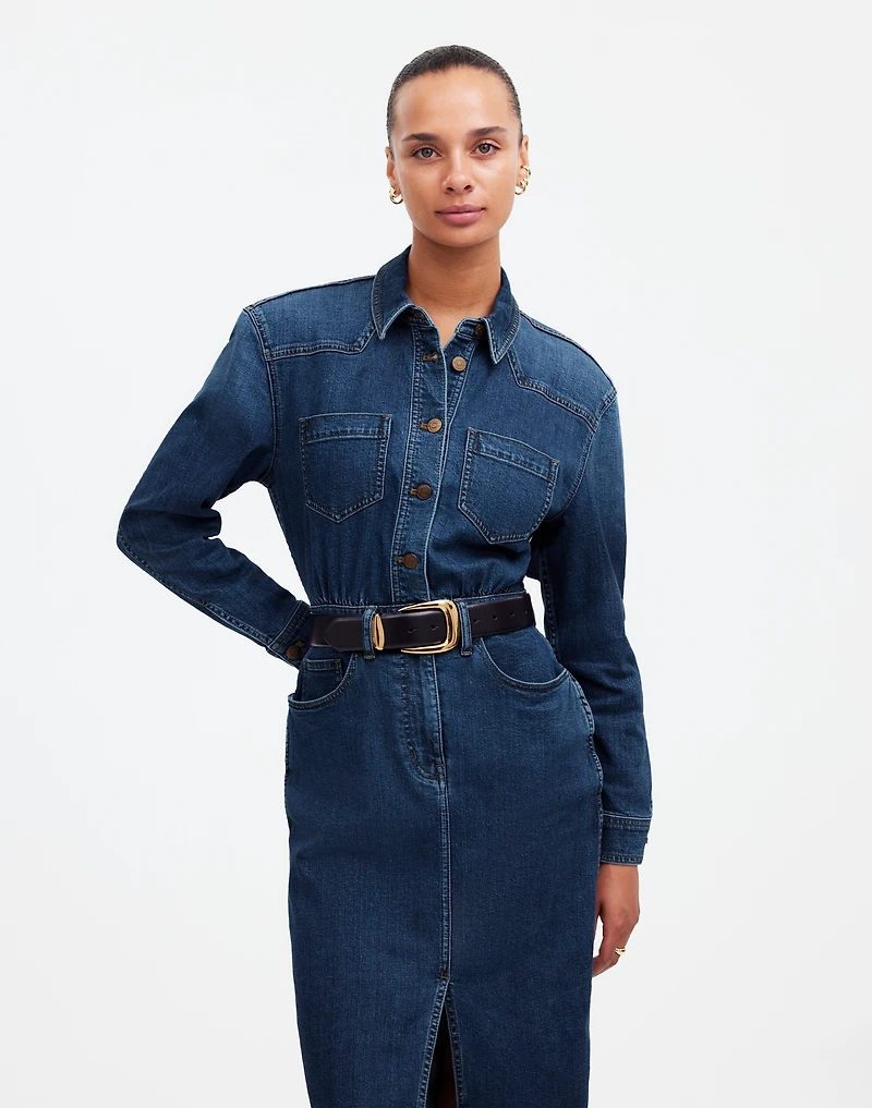 Denim Western Midi Shirtdress in Laselle Wash | Madewell