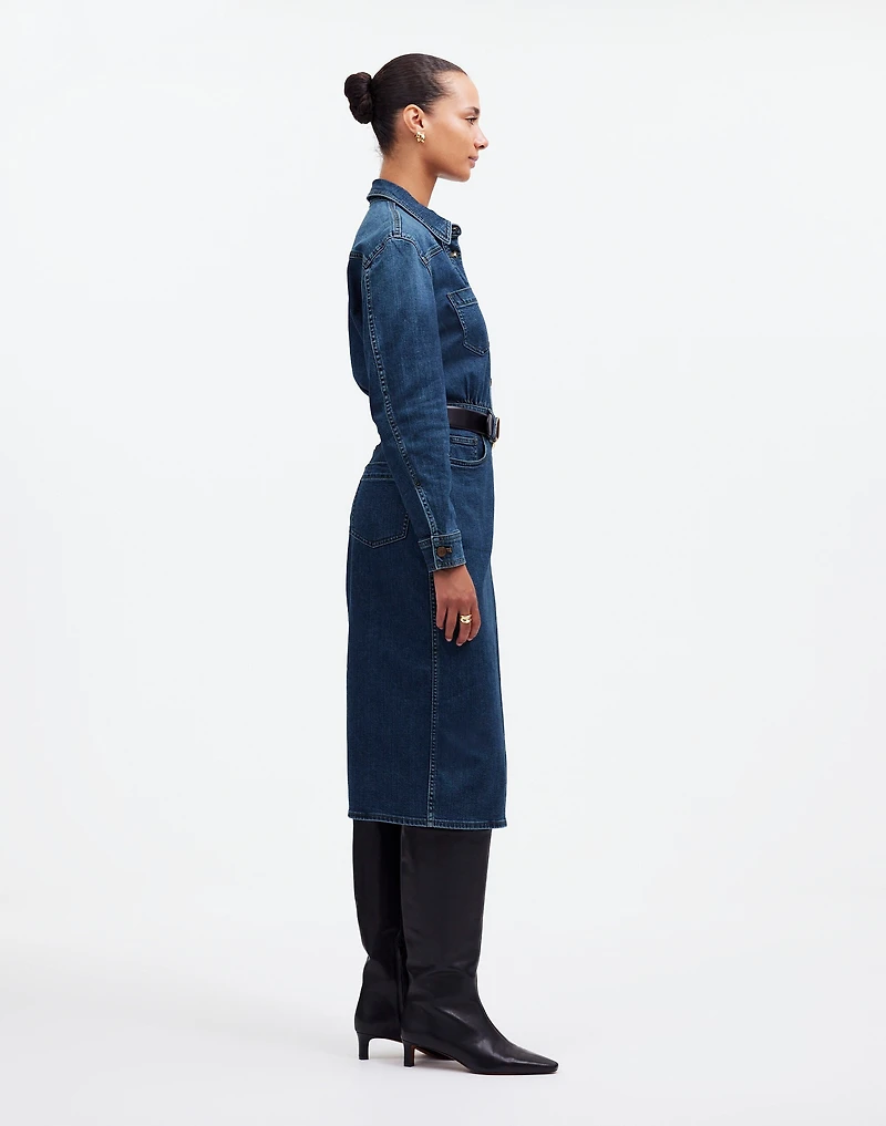 Denim Western Midi Shirtdress in Laselle Wash | Madewell