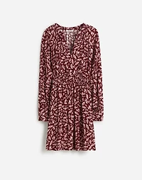Smocked Y-Neck Mini Dress in Floral | Madewell
