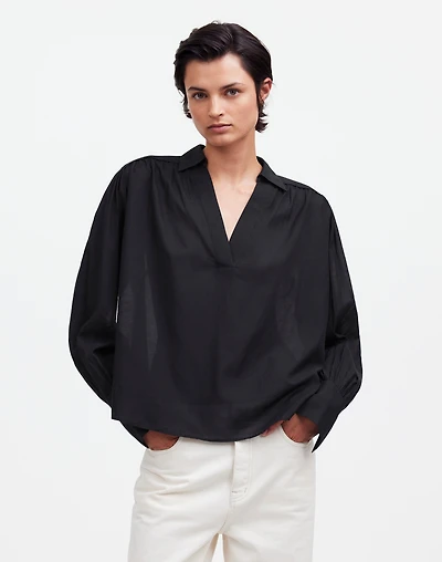 Easy Long-Sleeve Popover Shirt | Madewell