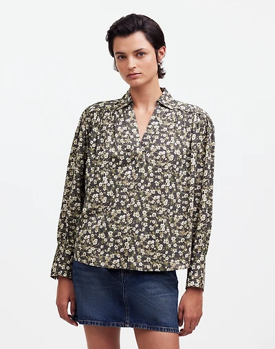 Easy Long-Sleeve Popover Shirt | Madewell