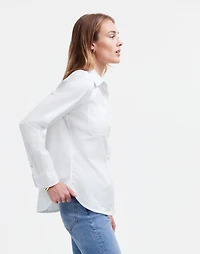 Denim Button-Up Shirt in Eyelet White: Garment-Dyed Edition | Madewell