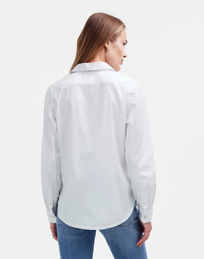 Denim Button-Up Shirt in Eyelet White: Garment-Dyed Edition | Madewell