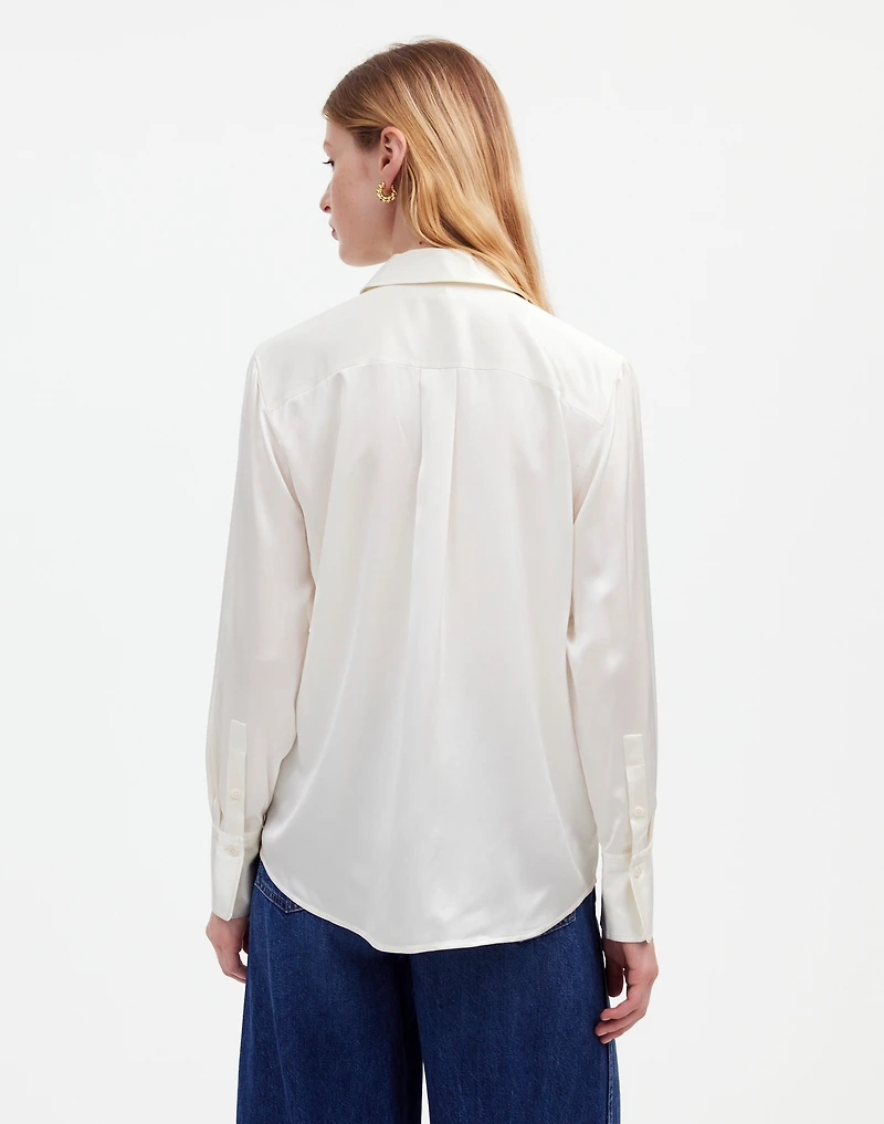 Silk Flap-Pocket Button-Up Shirt | Madewell