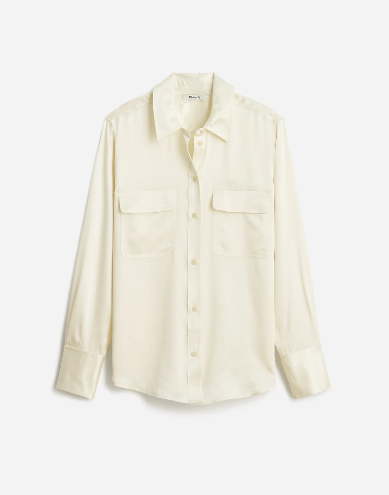 Silk Flap-Pocket Button-Up Shirt | Madewell