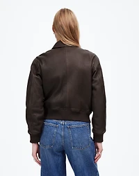 Relaxed Leather Bomber Jacket | Madewell