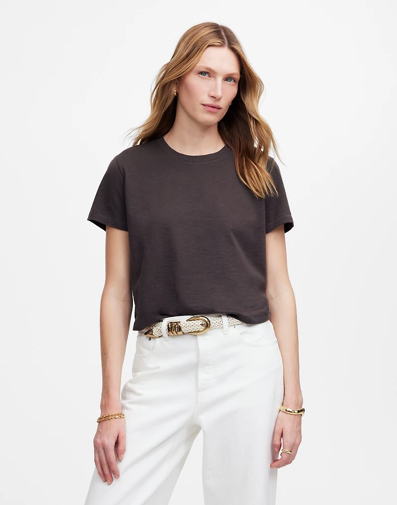 The Boxy-Crop Tee Soft Slub | Madewell