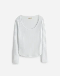 Pointelle Long-Sleeve Scoopneck Tee | Madewell