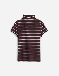 Short-Sleeve Mockneck Tee in Stripe | Madewell