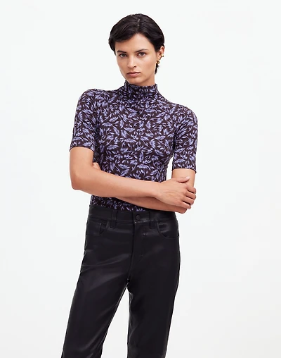 Drapey Mockneck Top in Floral | Madewell