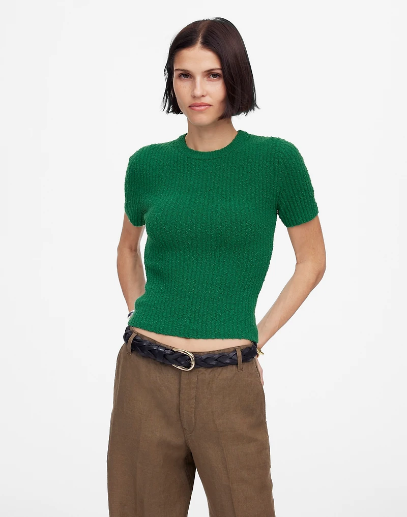 Bouclé-Knit Crewneck Sweater Tee | Madewell