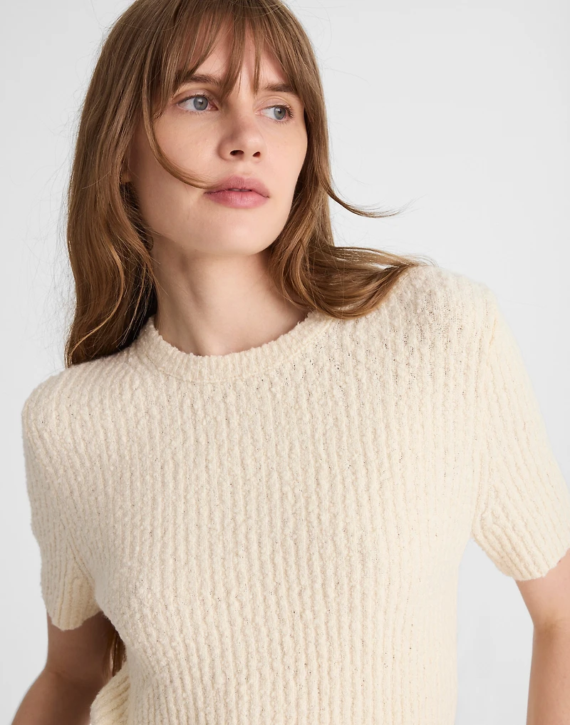 Bouclé-Knit Crewneck Sweater Tee | Madewell