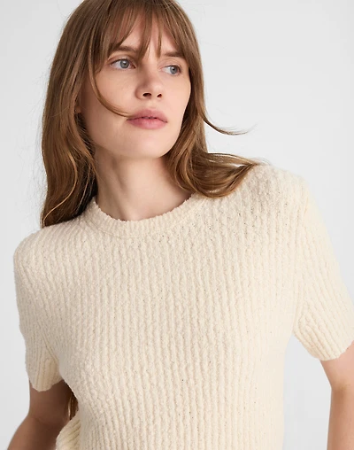 Bouclé-Knit Crewneck Sweater Tee | Madewell