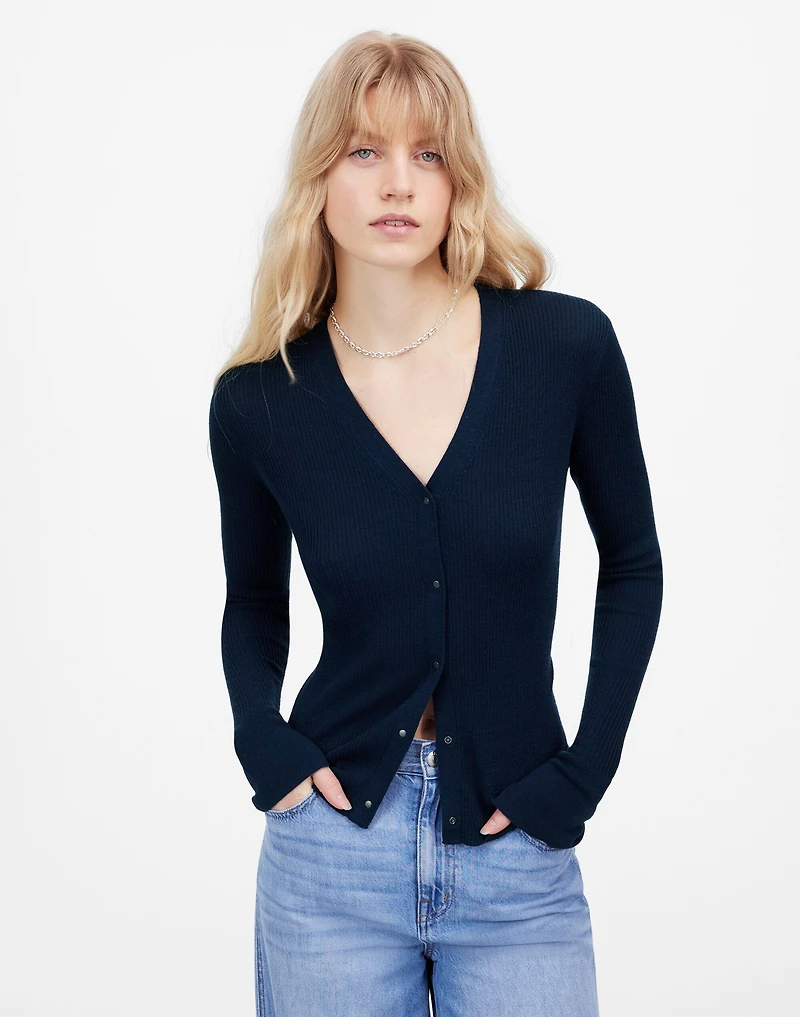 Merino Wool-Silk Blend Cardigan Sweater | Madewell