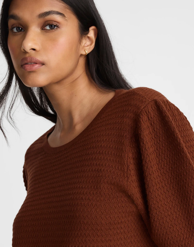 Merino Wool-Silk Blend Puff-Sleeve Sweater Tee | Madewell