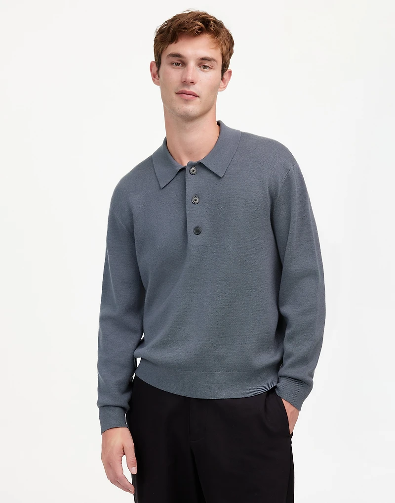 Milano-Knit Sweater Polo Shirt Merino Wool | Madewell