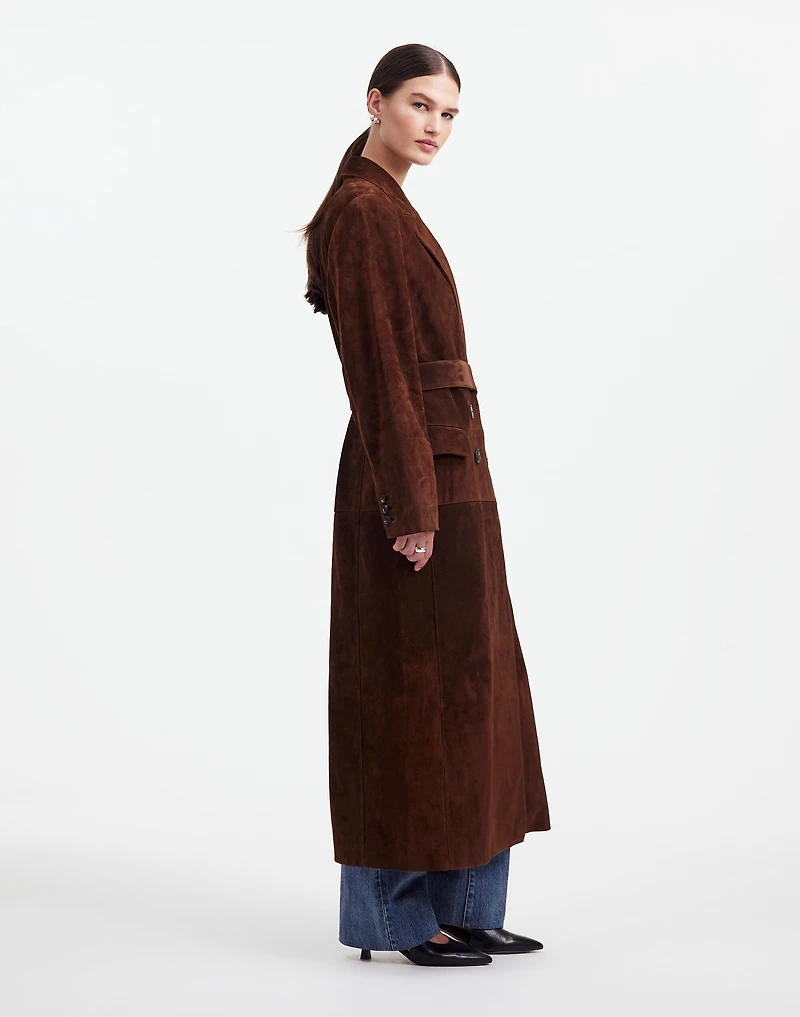 Alexa Chung for Madewell Double-Breasted Blazer Overcoat in Suede | Madewell