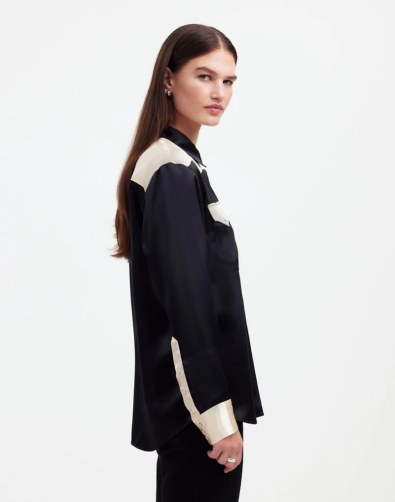 Alexa Chung for Madewell Satin Western Shirt |