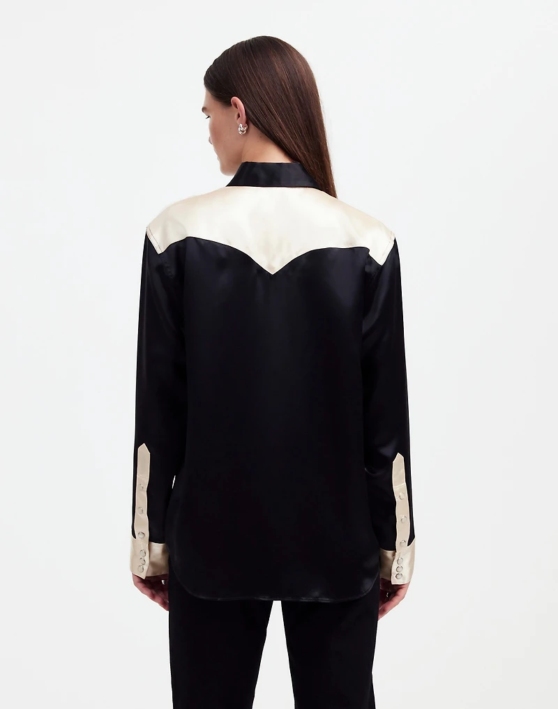 Alexa Chung for Madewell Satin Western Shirt |