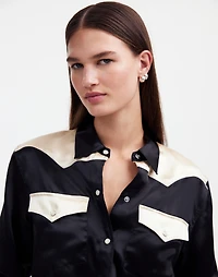 Alexa Chung for Madewell Satin Western Shirt | Madewell